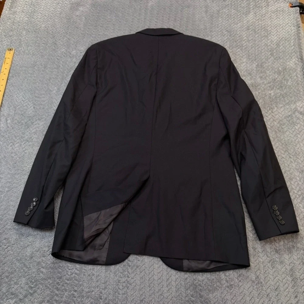 J.Crew Blazer Mens 42L Black Loro Piana Italian Wool Coat Jacket 3 Buttons